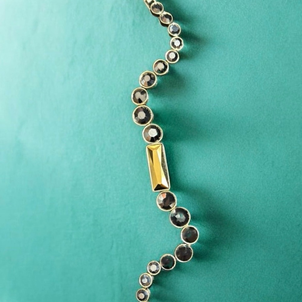 Heidi Daus Art Deco Gold and Brown Crystal Bracelet. Signed - Picture 3 of 6